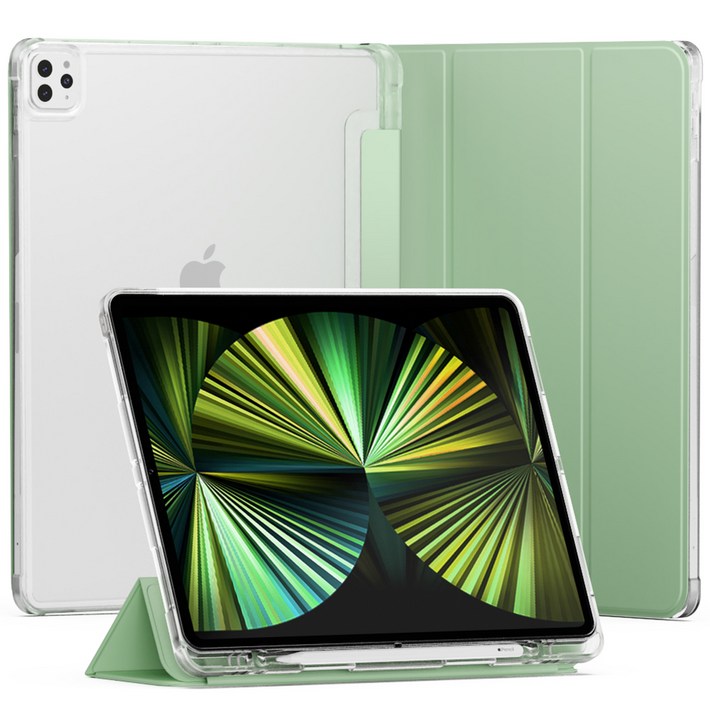 신지모루 클리어 애플펜슬 수납 태블릿PC 케이스, 아보카도 그린, 1개