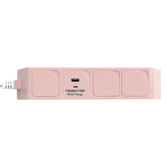 네모탭 고속충전 A타입 멀티탭 일반 3구 SYNB3 USB CT2, 1.2m, 핑크, 1개