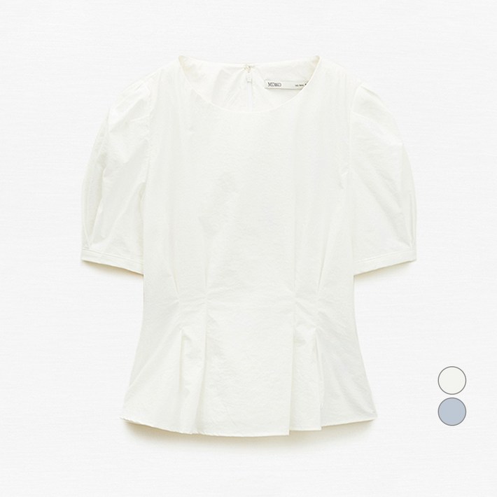 미쏘 라운드넥 풀오버 블라우스