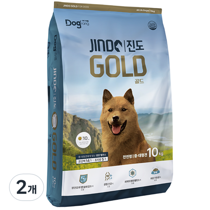 도그랑 어덜트 진도골드 건식사료, 닭, 10kg, 2개 도그랑 어덜트 진도골드 건식사료, 닭, 10kg, 2개