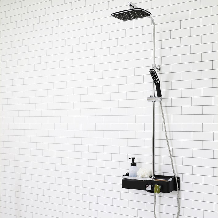 두진 루나 선반형 해바라기샤워기 레인샤워수전 블랙 DJ5200 방문설치