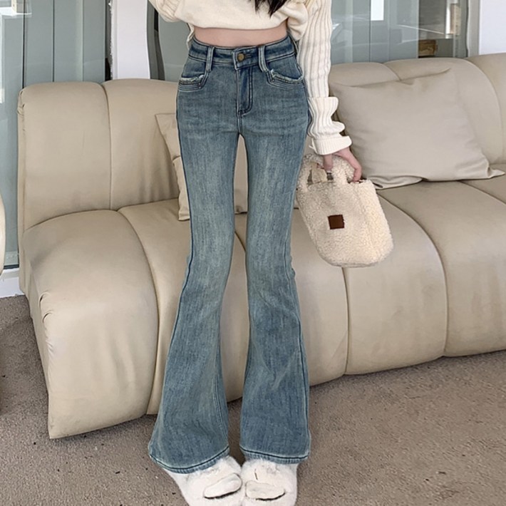 어썸풀 여성용 베인라스 워싱 부츠컷 데님 팬츠 A26SPP121906