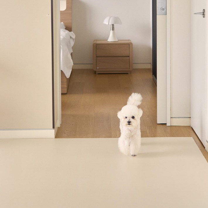 이리로 양면 롤매트 강아지매트 미끄럼방지 애견 방수 거실 복도 셀프시공, 1개, 라떼베이지웜그레이