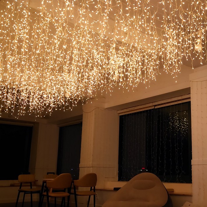 크리스마스 LED 24V 고드름 전구 호텔식 무드 캠핑 줄조명 파이라이트, 웜색, 10개