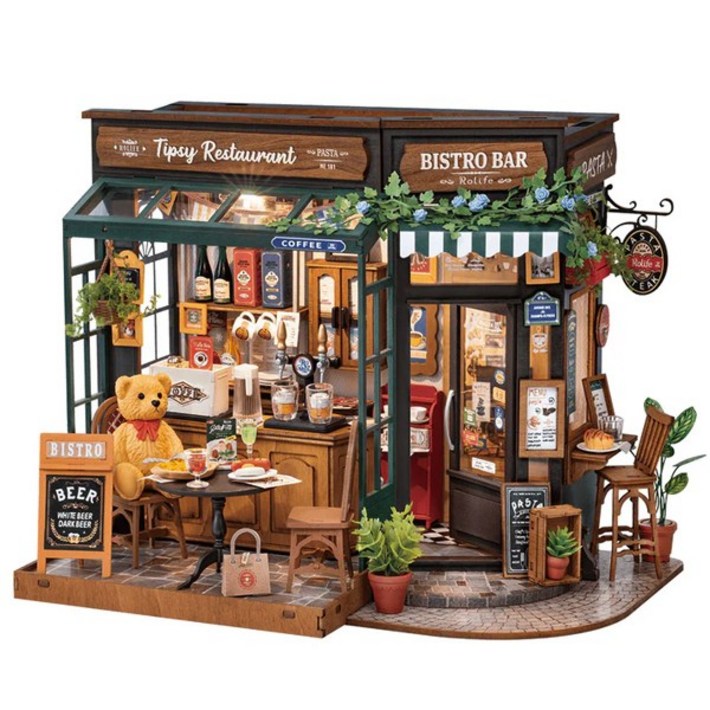 신상품 핸즈크라프트 diy 미니어처 하우스 미니어처 만들기 팁시 레스토랑