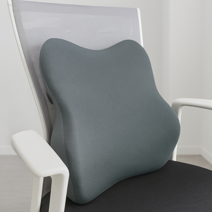 슬로데스크 사무실 의자 등받이 허리 쿠션, 라이트그레이