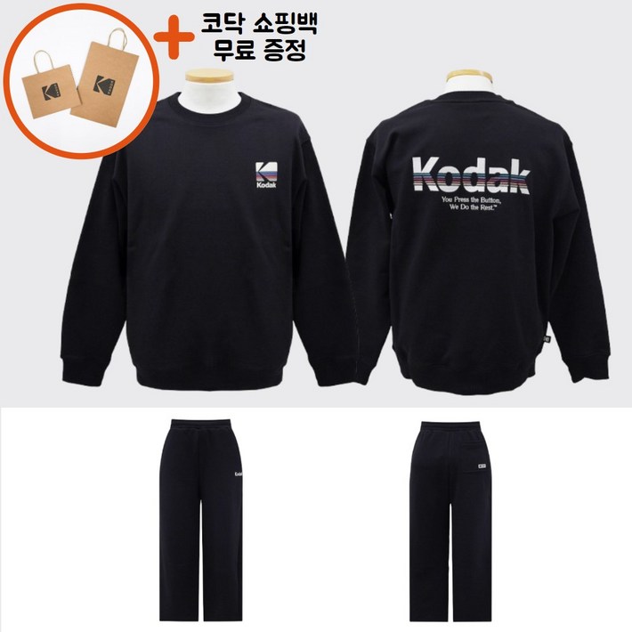 백화점신상판AS가능 코닥 레인보우 빅로고 맨투맨 긴팔 티셔츠 남자 여자 공용 ppJ 차콜 K5123LFSP1CHC