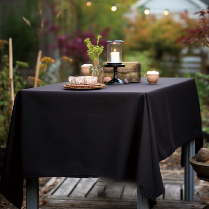 유스몰 구김없는 행사용 무지 테이블보 고급형, 블랙