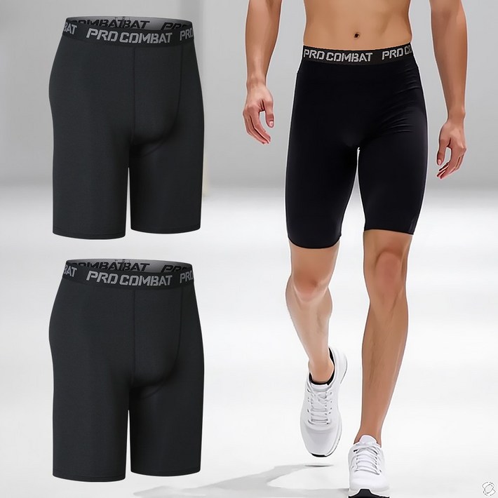 플로우 남자 스포츠 러닝 레깅스 타이즈 1+1