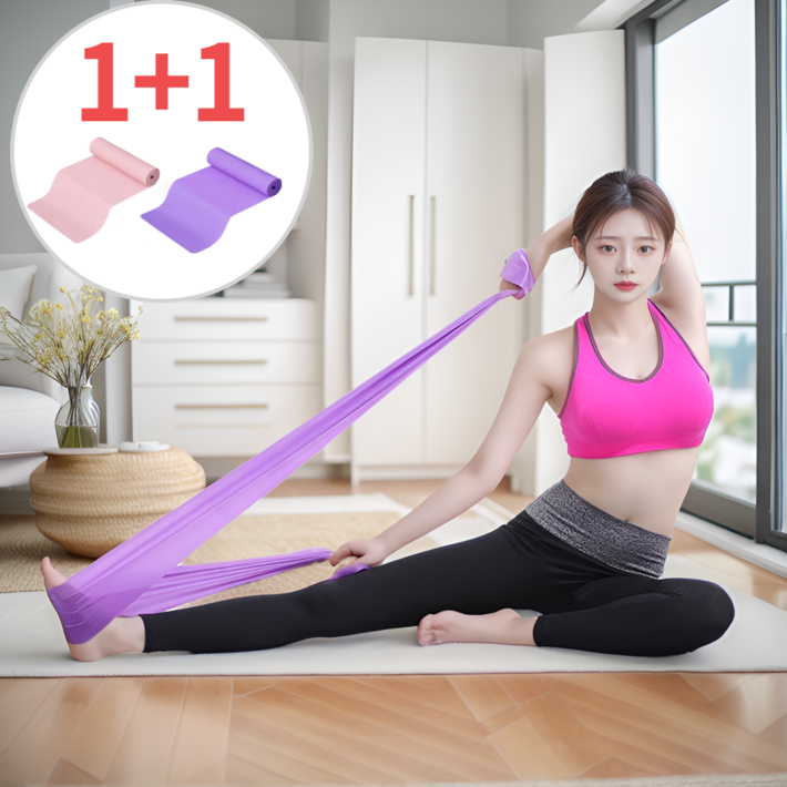 코코링하우스 요가밴드 초급용 스트레칭 2P, 핑크퍼플, 2개 코코링하우스 요가밴드 초급용 스트레칭 2P, 핑크퍼플, 2개