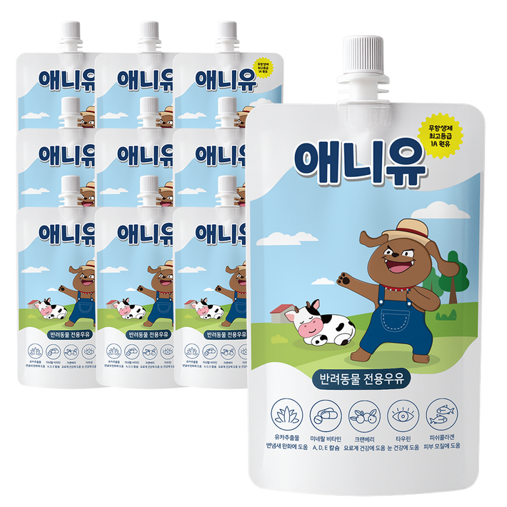 애니먼 펫밀크 애니유 강아지 고양이 우유, 10개