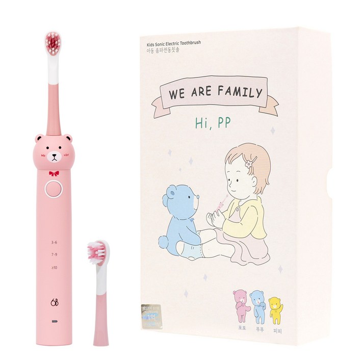 식스비 3단 유아 어린이 음파 전동칫솔 아동 아기, SBKIDS100인디핑크 식스비 3단 유아 어린이 음파 전동칫솔 아동 아기, SBKIDS100인디핑크