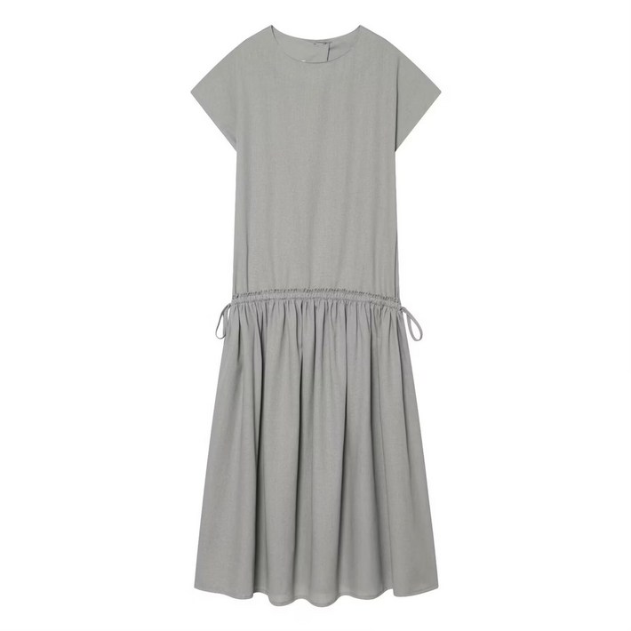 ZARA 자라 린넨 블렌드 스트링 미디 원피스 4786048