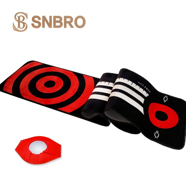 SNBRO 올림픽 에디션 골프 게임 퍼팅매트, 블랙  레드