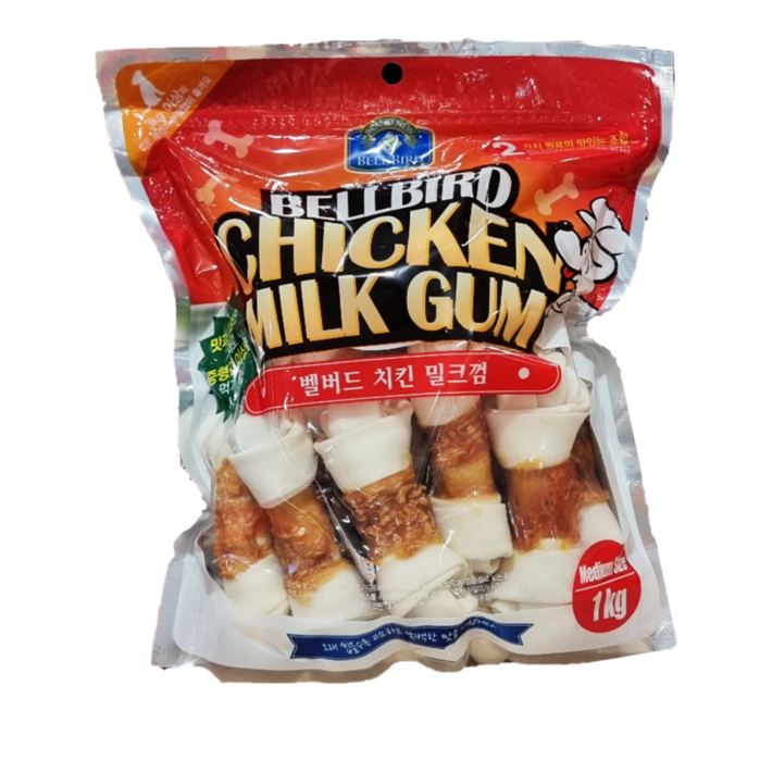 벨버드 강아지 치킨 밀크껌 미디움