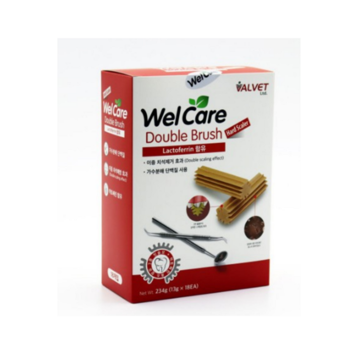웰케어 더블브러쉬 18개입 치석관리 강아지껌 리뉴얼제품