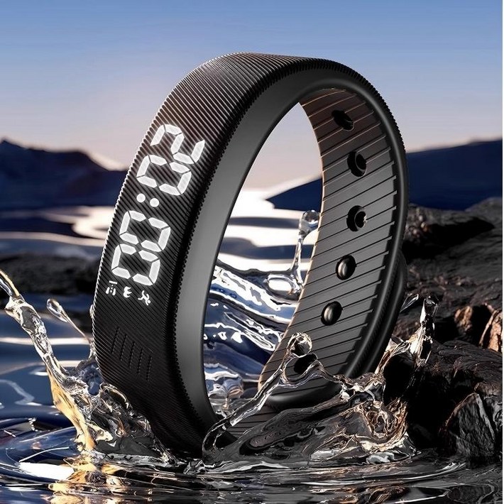 SorJar 스마트워치 스포츠 스톱워치 진동 알람 다기능 전자시계 스포츠 밴드 생활 방수