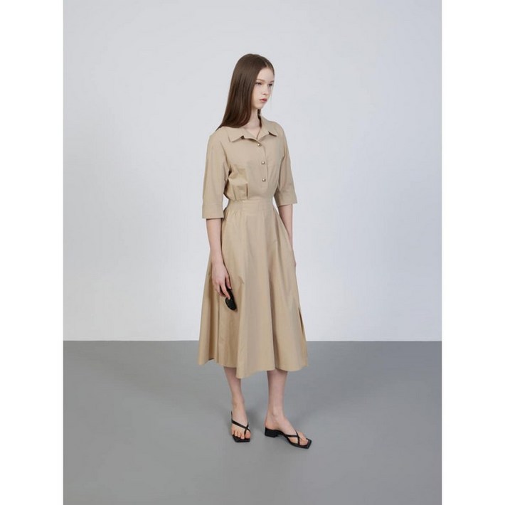 ZOOC 25년 쥬크 셔츠형 플레어 원피스 Z252PSE101DH1089895