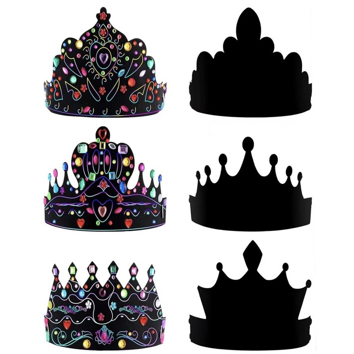 DIY 스크래치종이 왕관 만들기 세트 비즈스티커 포함