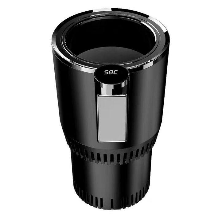 자동차 휴대용 가열 냉각 컵 스마트 터치 스크린 냉온 컵홀더, 블랙, 1개