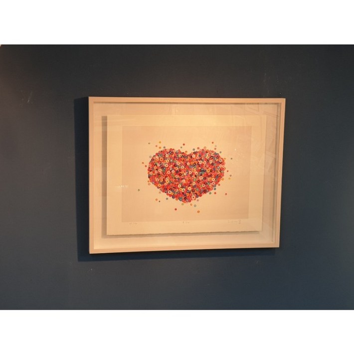 이수동 한정판 판화  꽃잔치 원목입체액자 홈갤러리 거실 침실 호텔 카페인테리어 그림액자