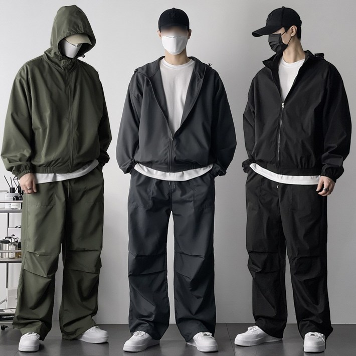 오프앤 남자 바람막이 파라슈트 셋업 트레이닝복 츄리닝 상하의 세트