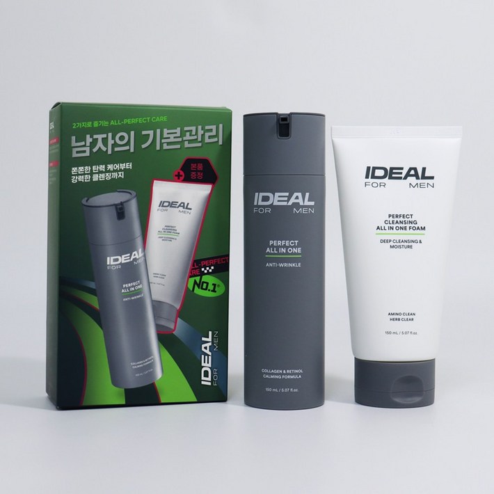 주식회사비더원 아이디얼 포 맨 퍼펙트 올인원 기획세트 올인원 150ml  클렌징폼 150ml, 1세트, 300ml