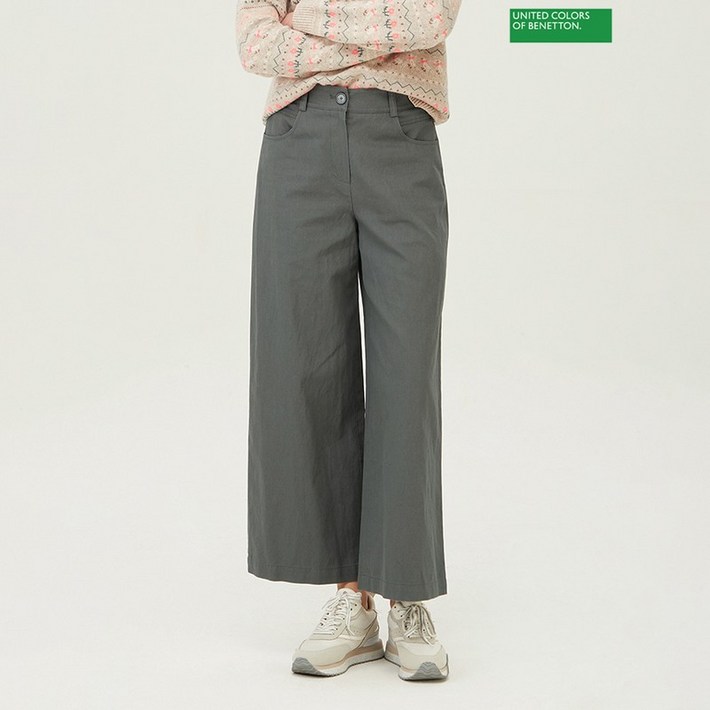 베네통 아울렛 밴딩 와이드 린넨 팬츠 BAPT05411 219273