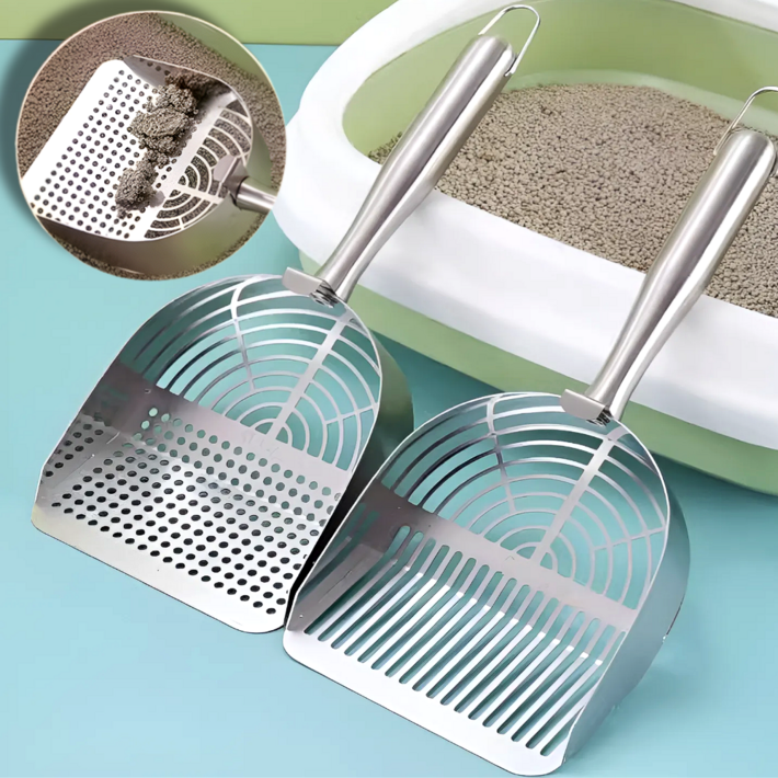 리치라라 올스텐 고양이 화장실 모래삽, 1개, 실버