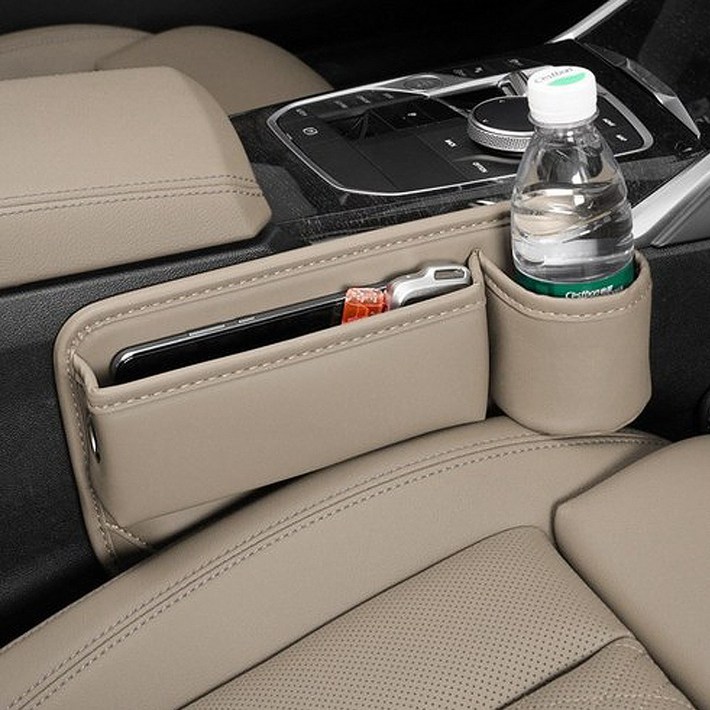 C.partner 차량용 사이드포켓 자동차 시트 틈새 수납함, 블랙 운전석, 2개