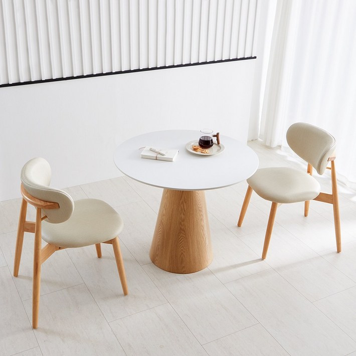 베스트리빙 콘 원형 노아 포세린 통세라믹 2인용 식탁테이블세트원뿔기둥방문설치
