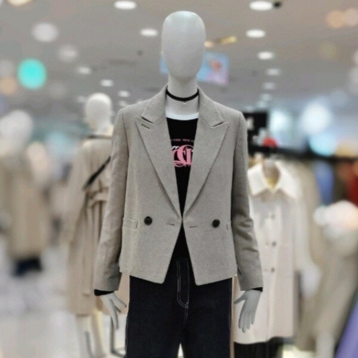 씨씨콜렉트 여성 자켓 데일리 기본 직장인 울혼방 더블버튼 크롭재킷E231MSF103라이트베이지DGDH2250469