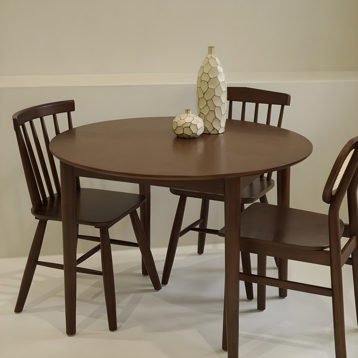 포르보 월넛 원목 카페 원형 모던 식탁테이블 3size