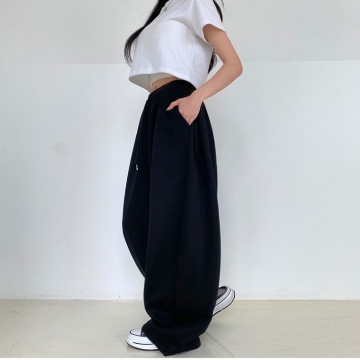 나타났다 여름 신상 출시 핀턱 와이드 트레이닝바지 사이드 핀턱 오버핏