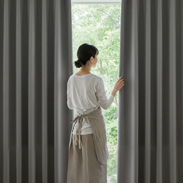 루비코코 가벼운 거실 커텐 아일렛형 안방 100 암막 커튼 2장