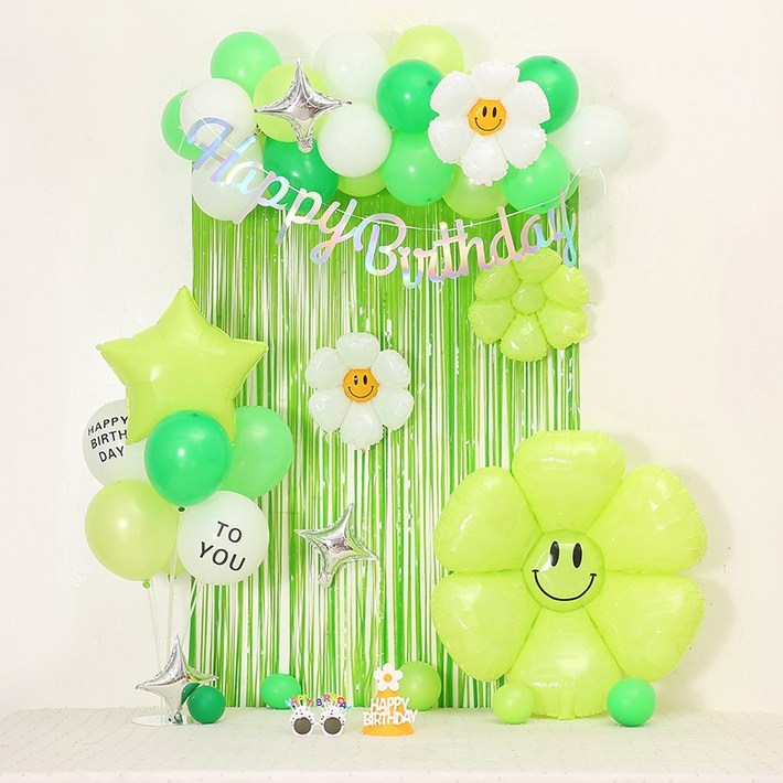 피앤비유니티 데이지 풍선구름형 생일세트