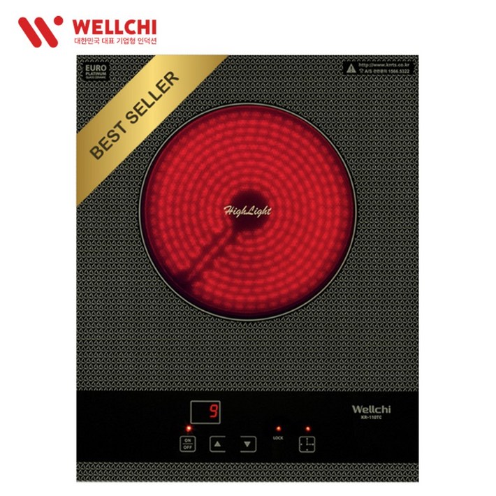 웰치 1구 빌트인 하이라이트 전기레인지 매립형 탁상용 가정용 업소용 식당 가게 식탁 원룸 빌라 신축 KR110TC i