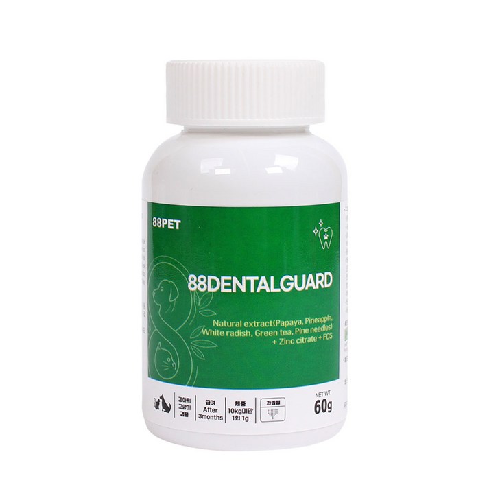 88PET 88덴탈가드 강아지 고양이 잇몸 영양제 구내염 치은염 치주염 잇몸 염증 치석 제거, 1개, 구강치석관리장건강