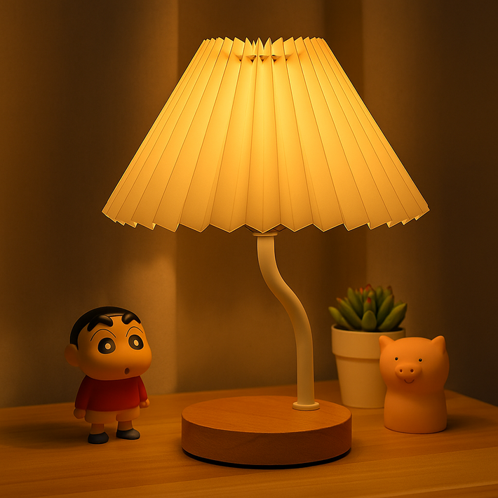 도르리 주름갓 탁상 LED 침실 무드등 탁상 스탠드, 1개