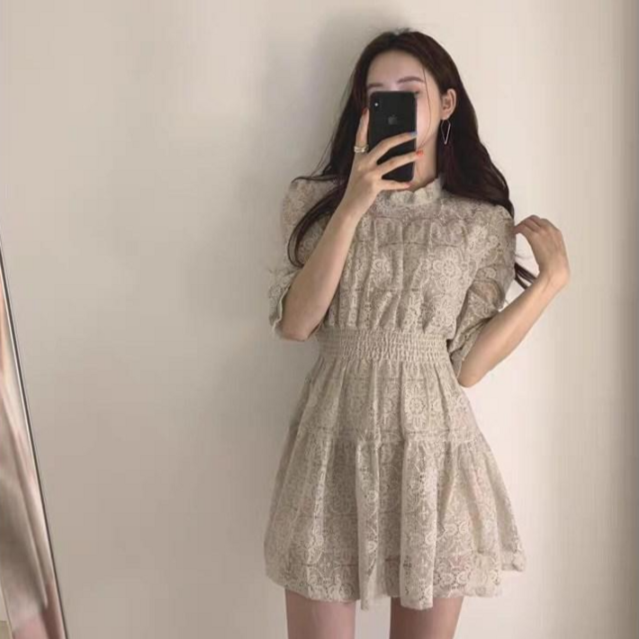 키작녀 봄 레이스 원피스 미니기장 데이트룩 FREE SIZE 무료배송