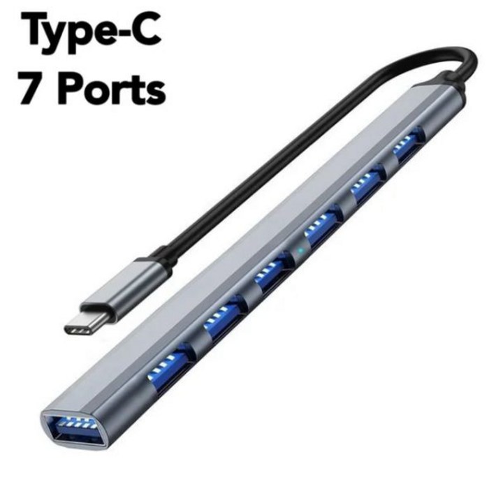 USB C타입 멀티허브 분배기 허브 USBC PD 고속 데이터 전송 PC 노트북 맥북 액세서리 3 0 USBA 7 포트 USB3.0 2.0