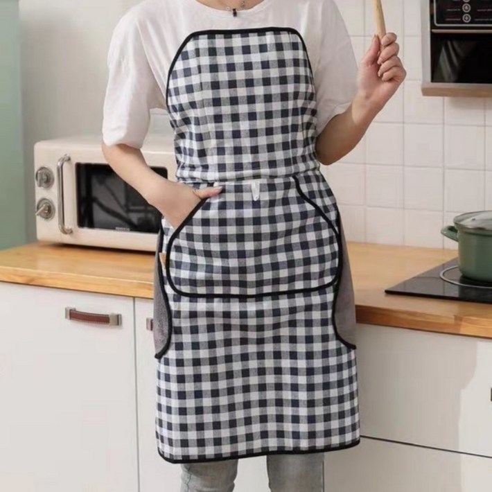 노마지니 주방 원피스 끈없는 방수 앞치마