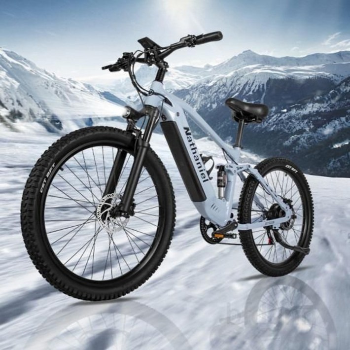 산악용 전기자전거 듀얼 배터리 장거리 주행 소프트테일 오프로드 출퇴근용 튼튼한 디자인 충전식 야외 활동 최적화 안전 인증 완료, 20AH 흑연 그레이오일 브레이크25Ah B달빛, 스틸