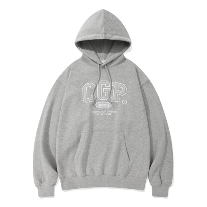 코드그라피 CGP 아치 로고 후드티그레이
