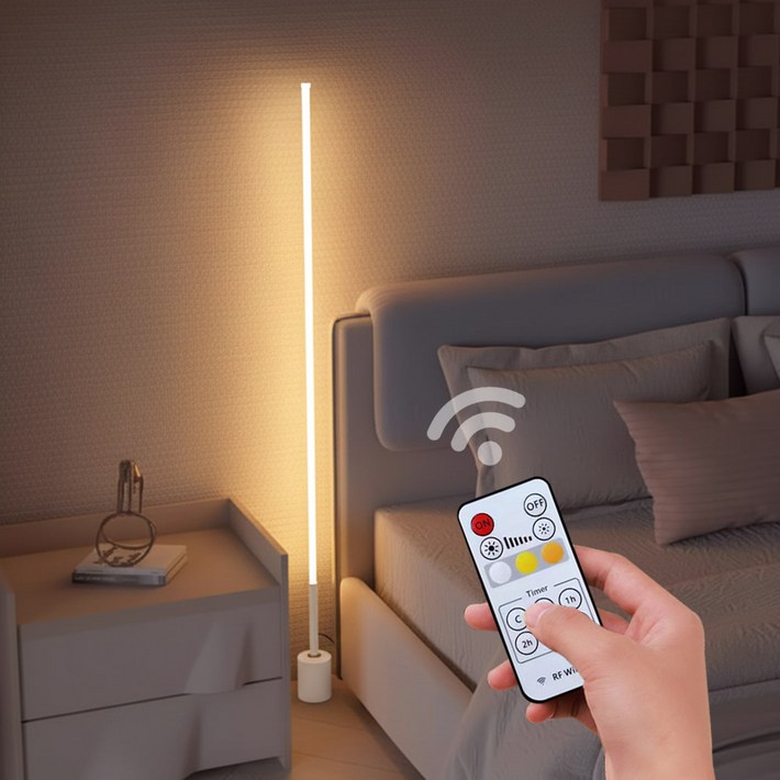 블레오 무선리모컨 LED 슬림 일자 플로어 장스탠드
