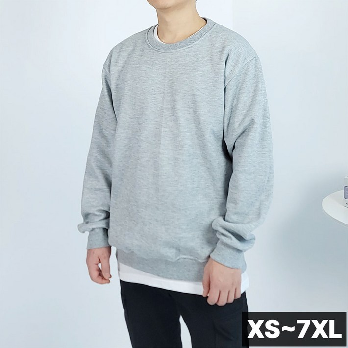 벨르모드 7XL 국산 특양면 긴팔 무지 맨투맨 티셔츠