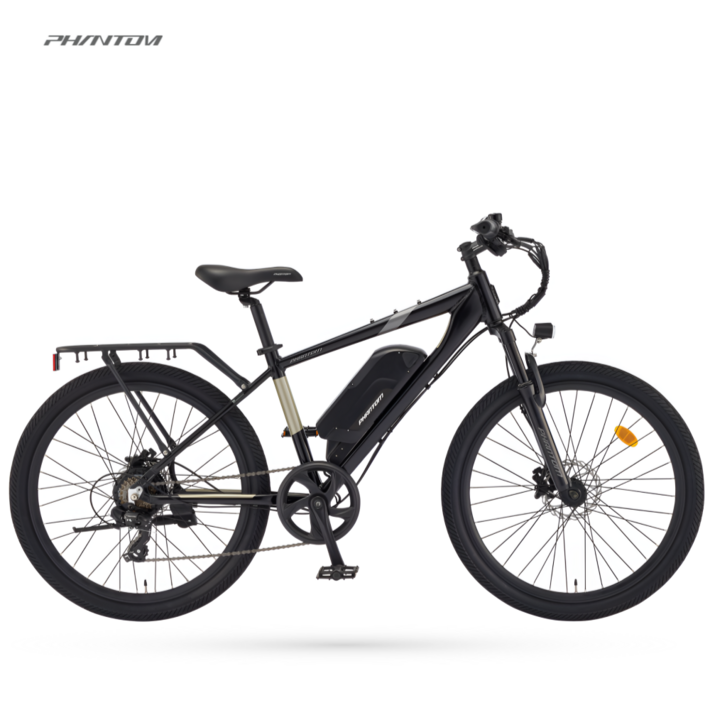2024 삼천리 팬텀 HX 전기자전거 출퇴근용 PAS 스로틀 겸용 26인치, 블랙 무광, 알루미늄
