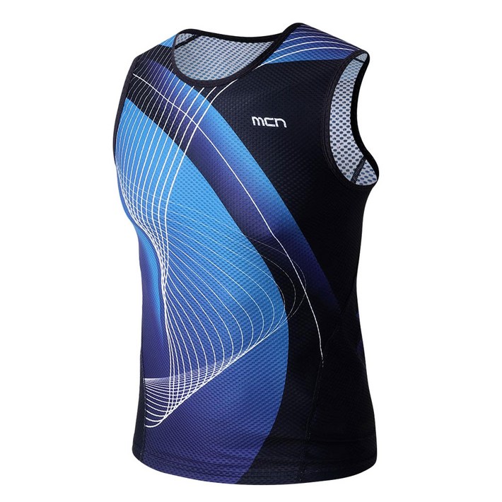 MCN 여름 민소매 남성용 스포츠 이너웨어 언더레이어 기능성 매쉬 냉감 자전거 등산