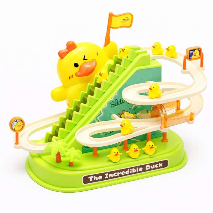 토요요 노란 오리 계단 미끄럼틀 롤러코스터 완구 회전 관람차  트랙 레일 돌아기장난감 어린이 선물 세트