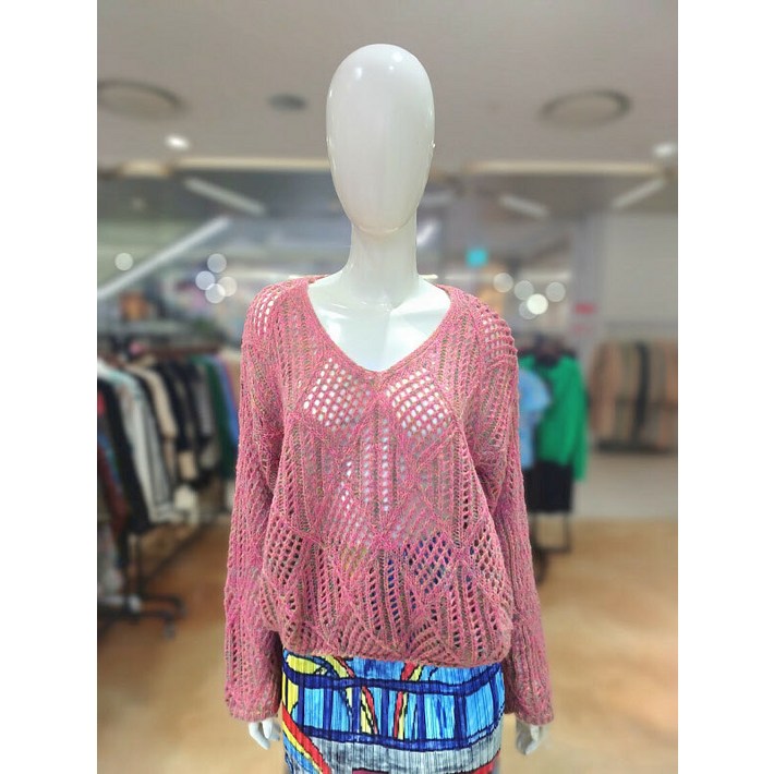 르니앤맥코이 브이넥 루즈핏 그물 펀칭 니트MM11KN711 P003702465 1035640